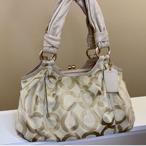 Coach Madison Phoebe Beige Leather Handbag